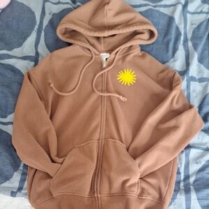 Brown zip-up sweater